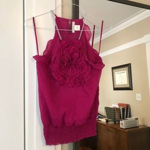 Sheer Tank Top with flower